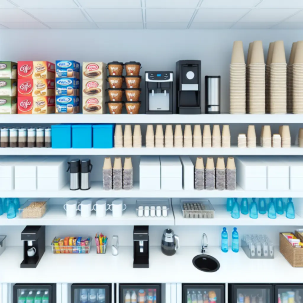 Overzicht van productcategorieën voor koffie, thee, servies en waterkoelers in een moderne webshop.